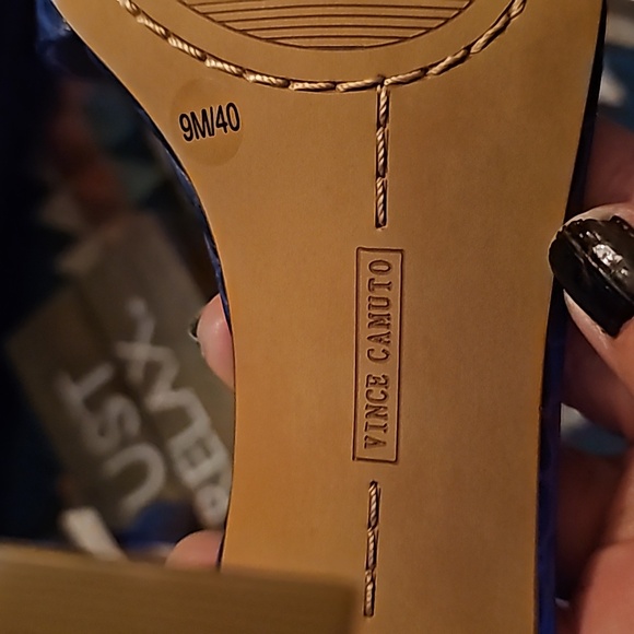 Vince Camuto Womens SZ9M Blue Heels Sandals Reesera Alligator Open Toe Heels . - Picture 7 of 8